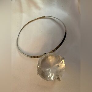 Silver necklace with Large Crystal Accent